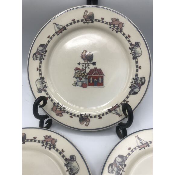 6 International Tableworks Windy Hill by Susan Winget 7.5" Luncheon Plates SET - Picture 2 of 10